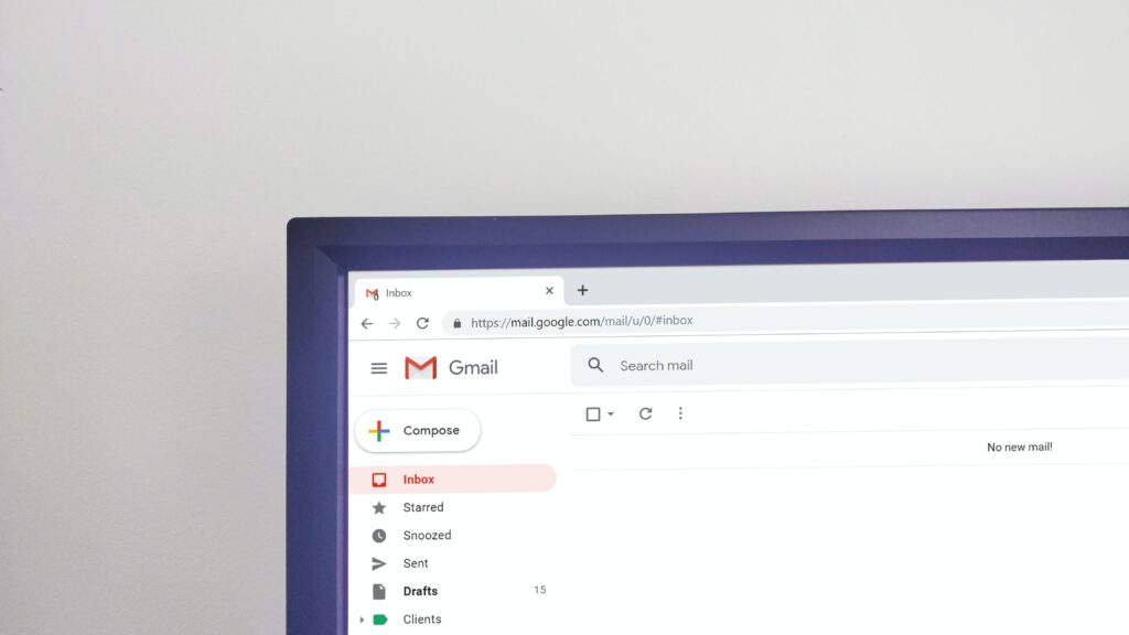 laptop showing the sidebar in gmail